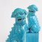 Mid-Century Chinese Turquoise Foo Dog Figurines, Set of 2 2