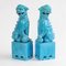 Mid-Century Chinese Turquoise Foo Dog Figurines, Set of 2 7