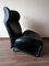Black Leather Wink Armchair by Toshiyuki Kita for Cassina, 1980s 3