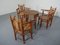 Japanese Wicker Armchairs & Table, 1940s, Set of 4 3