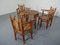 Japanese Wicker Armchairs & Table, 1940s, Set of 4, Image 3