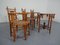 Japanese Wicker Armchairs & Table, 1940s, Set of 4 2