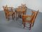 Japanese Wicker Armchairs & Table, 1940s, Set of 4, Image 1