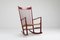 Burgundy J16 Rocking Chair by Hans Wegner, 1944 7