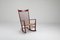 Burgundy J16 Rocking Chair by Hans Wegner, 1944, Image 10
