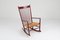 Burgundy J16 Rocking Chair by Hans Wegner, 1944 1