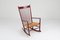 Burgundy J16 Rocking Chair by Hans Wegner, 1944, Image 1