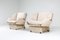 Cream Wool Lounge Chairs with Ottomans, 1970s, Set of 2 7