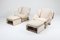 Cream Wool Lounge Chairs with Ottomans, 1970s, Set of 2 8
