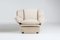 Cream Wool Lounge Chairs with Ottomans, 1970s, Set of 2 2