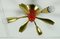 Brass & Metal Ceiling Lamp, 1950s, Image 4