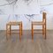 Pine and Rush Chair with Stool, 1960s, Set of 2 3