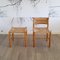 Pine and Rush Chair with Stool, 1960s, Set of 2 2