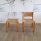 Pine and Rush Chair with Stool, 1960s, Set of 2, Image 2