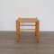 Pine and Rush Chair with Stool, 1960s, Set of 2 7