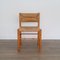 Pine and Rush Chair with Stool, 1960s, Set of 2 4