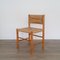 Pine and Rush Chair with Stool, 1960s, Set of 2, Image 5