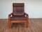 Danish Teak & Leather Lounge Chair from HS Design, 1980s 2