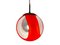Vintage Space Age Red Globe Pendant Lamp, Image 4
