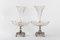 Antique Silvered and Crystal Metal Vases, Set of 2 2