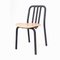 Stuhl mit schwarzem Röhrengestell & Sitzfläche aus Eiche von Eugeni Quitllet für Mobles 114 1