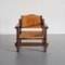 Wood and Leather Safari Lounge Chair, 1970s 3