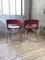 Esszimmerstühle aus rotem Kunstleder & Buche, 1960er, 2er Set 14