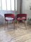 Red Leatherette and Beech Dining Chairs, 1960s, Set of 2 14