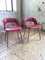 Red Leatherette and Beech Dining Chairs, 1960s, Set of 2 1