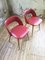 Red Leatherette and Beech Dining Chairs, 1960s, Set of 2 11
