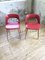 Red Leatherette and Beech Dining Chairs, 1960s, Set of 2 10