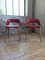 Red Leatherette and Beech Dining Chairs, 1960s, Set of 2 8