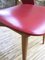 Red Leatherette and Beech Dining Chairs, 1960s, Set of 2 19