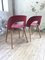 Red Leatherette and Beech Dining Chairs, 1960s, Set of 2 16