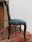 Französische Esszimmerstühle aus Mahagoni & blauem Samt, 1930er, 4er Set 4