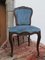 Französische Esszimmerstühle aus Mahagoni & blauem Samt, 1930er, 4er Set 6