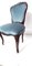Französische Esszimmerstühle aus Mahagoni & blauem Samt, 1930er, 4er Set 17