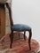 Französische Esszimmerstühle aus Mahagoni & blauem Samt, 1930er, 4er Set 5