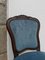 French Mahogany and Blue Velvet Dining Chairs, 1930s, Set of 4 3