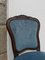 French Mahogany and Blue Velvet Dining Chairs, 1930s, Set of 4, Image 3