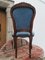 French Mahogany and Blue Velvet Dining Chairs, 1930s, Set of 4, Image 8