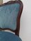 Sillas de comedor francesas de terciopelo azul y caoba, años 30. Juego de 5, Imagen 12