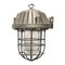 Deckenlampe aus grauem Metall & Klarglas, 1950er 1