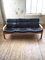 Sofá y sillas de cuero negro y madera curvada, años 60. Juego de 3, Imagen 22