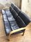 Sofá y sillas de cuero negro y madera curvada, años 60. Juego de 3, Imagen 24