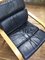 Divano e sedie in pelle nera e legno di faggio, anni '60, set di 3, Immagine 42