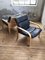 Divano e sedie in pelle nera e legno di faggio, anni '60, set di 3, Immagine 30