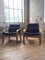 Divano e sedie in pelle nera e legno di faggio, anni '60, set di 3, Immagine 25