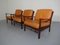 Sofa mit Gestell aus Palisander & Lehnstühle mit Lederkissen, 1960er, 4er Set 6