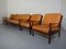 Poltronas de cuero y sofá de palisandro, años 60. Juego de 4, Imagen 1